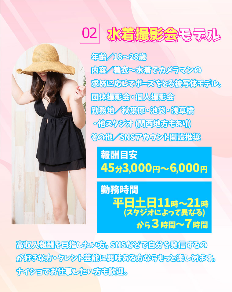 水着撮影のイメージ